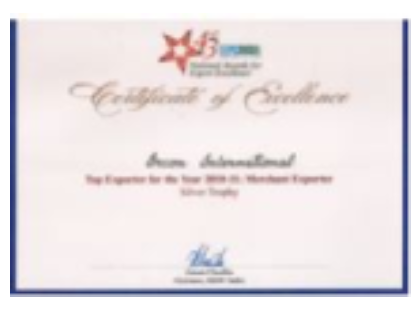 All­ India Export Excellence Award of EEPC INDIA for 2010­-11