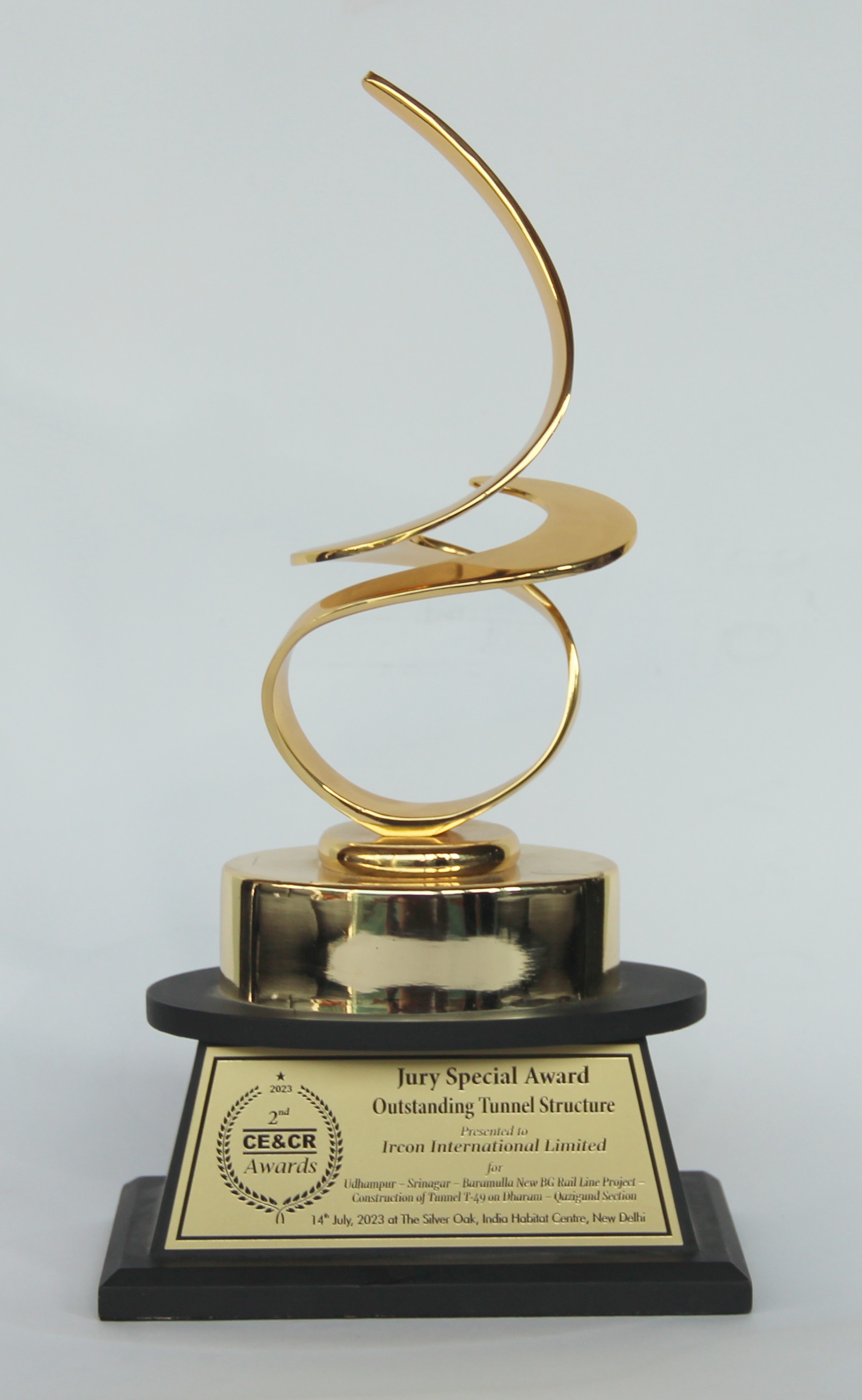 Outstanding Tunnel Structure” for the project “Udhampur- Srinagar - Baramulla New BG Rail line