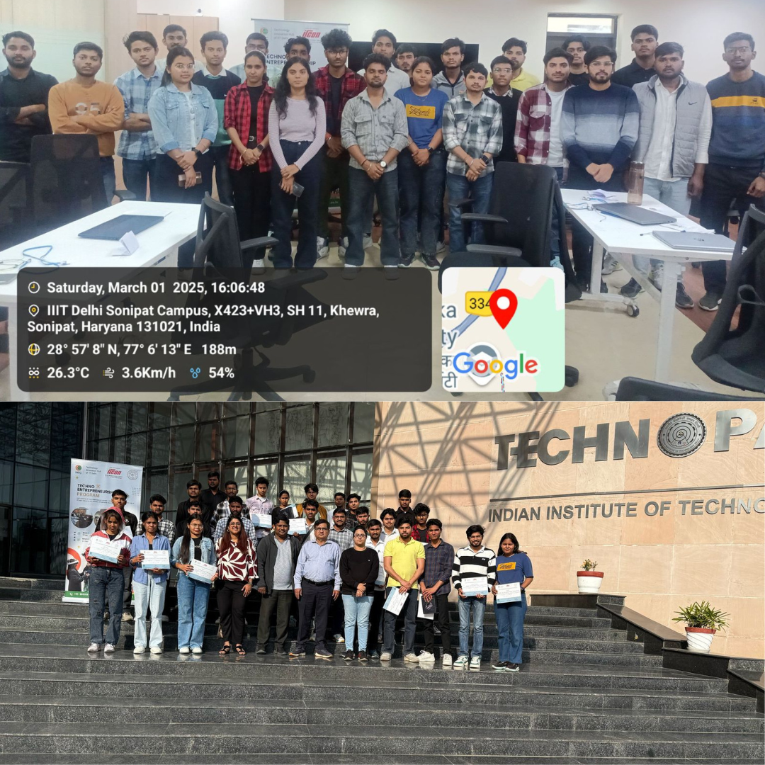 Techno-Entrepreneurship Training Program for 50 Underprivileged Students under CSR at IIT Delhi Sonipat campus.” by M/s. I-HUB FOUNDATION FOR COBOTICS (IHFC) 